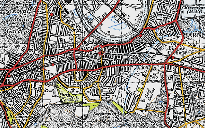 Old map of Mortlake in 1945