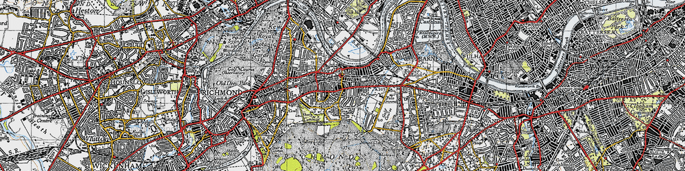 Old map of Mortlake in 1945