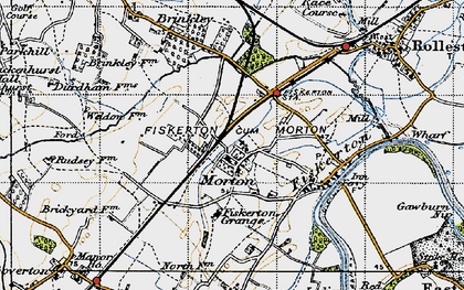 Old map of Fiskerton Grange in 1946