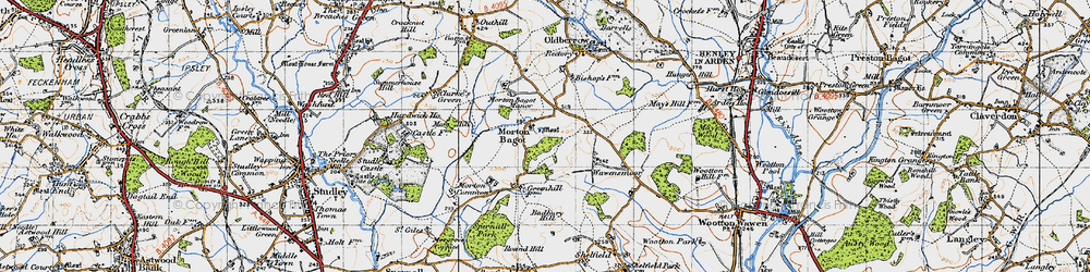 Old map of Morton Bagot in 1947
