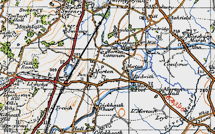 Old map of Morton Common in 1947