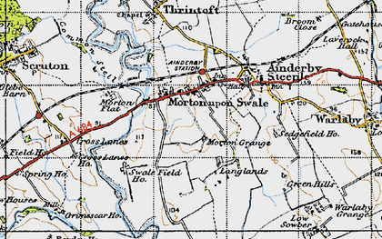 Old map of Morton-on-Swale in 1947