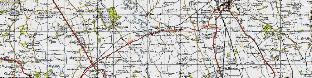 Old map of Morton-on-Swale in 1947