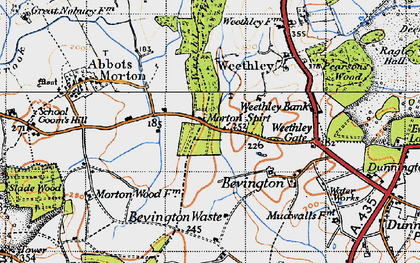 Old map of Bevington Waste in 1947