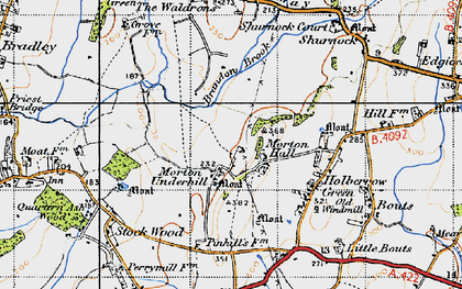 Old map of Morton Underhill in 1947