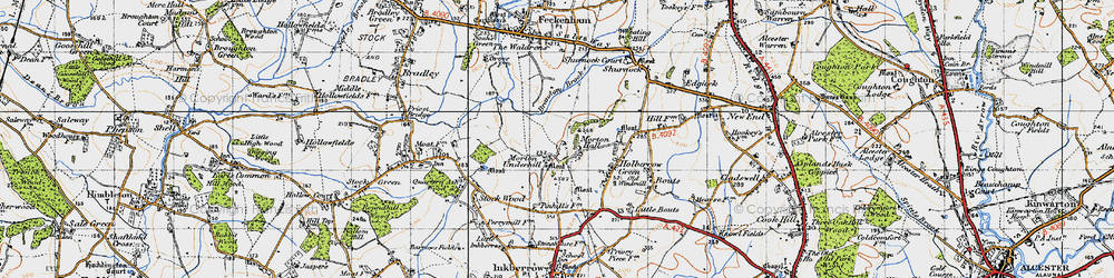 Old map of Morton Underhill in 1947