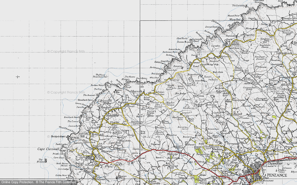 Old Map of Morvah, 1946 in 1946