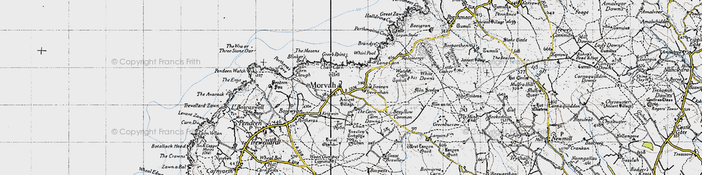 Old map of Morvah in 1946