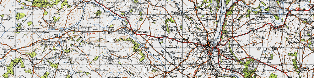 Old map of Morville Heath in 1947
