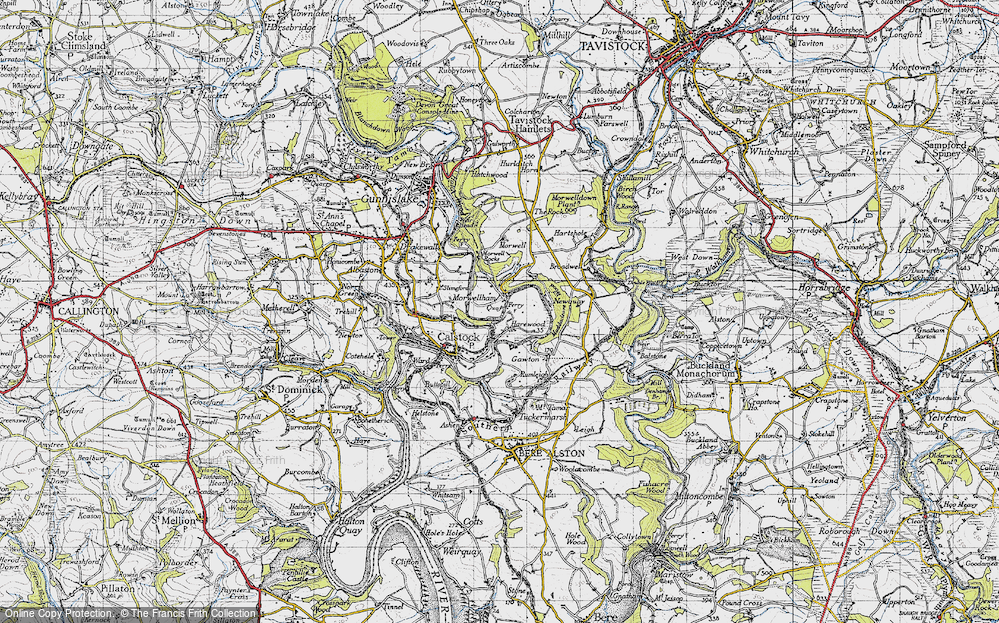 Old Map of Historic Map covering Rumleigh in 1946