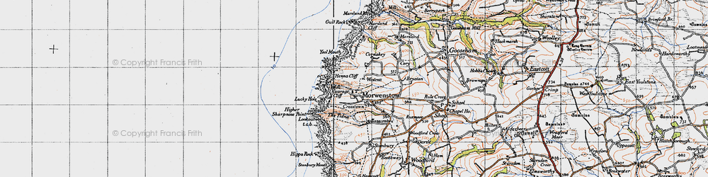 Old map of Morwenstow in 1946