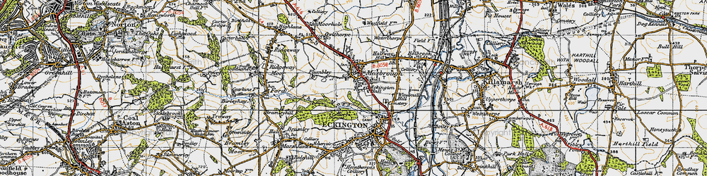 Old map of Eckington Hall in 1947