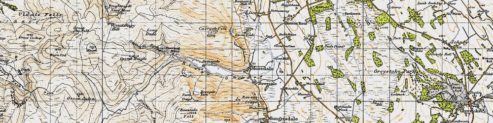 Old map of Bowscale Tarn in 1947
