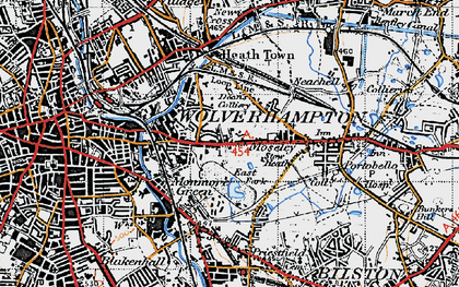 Old map of Moseley in 1946