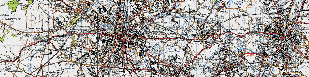 Old map of Moseley in 1946