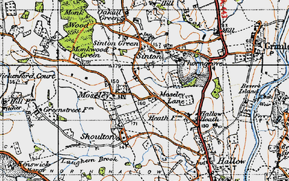 Old map of Moseley in 1947