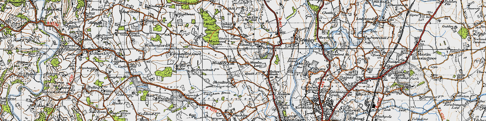 Old map of Moseley in 1947