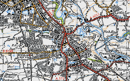 Old map of Moses Gate in 1947