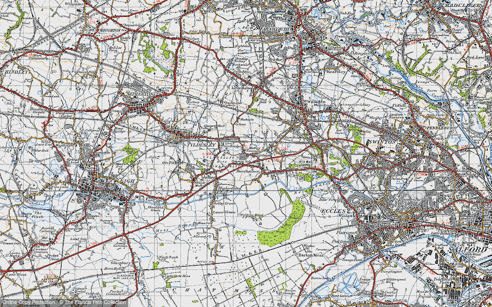 Old Map of Mosley Common, 1947 in 1947