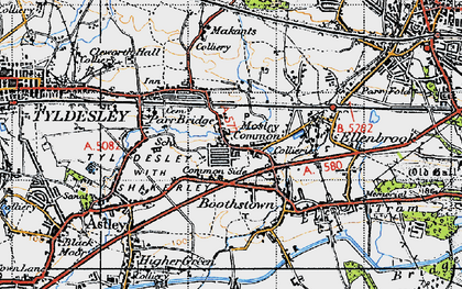Old map of Mosley Common in 1947