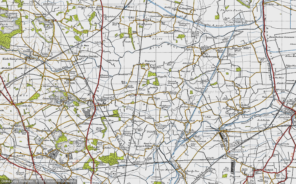 Old Map of Moss, 1947 in 1947