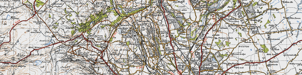 Old map of Moss in 1947