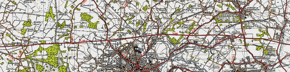 Old map of Moss Bank in 1947