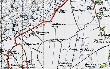 Old map of Moss Edge in 1947