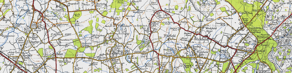 Old map of Moss End in 1940