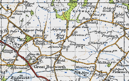 Old map of Moss End in 1947