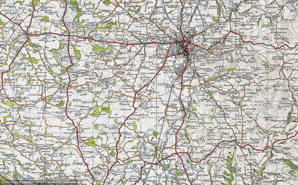 Old Map of Moss Houses, 1947 in 1947