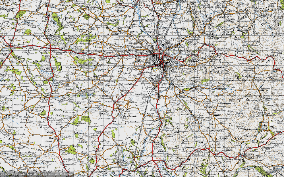 Old Map of Moss Lane, 1947 in 1947