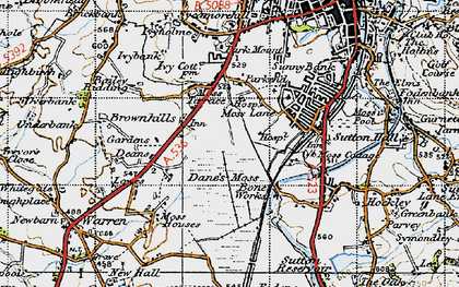 Old map of Moss Lane in 1947