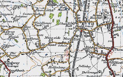 Old map of Moss Nook in 1947