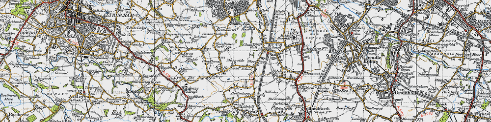 Old map of Moss Nook in 1947