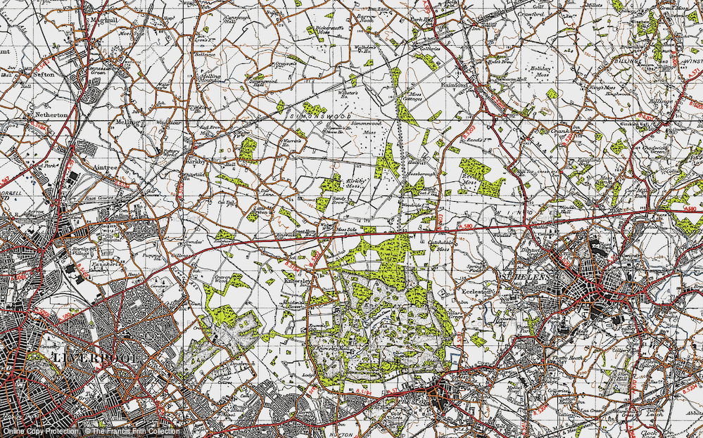 Old Map of Moss Side, 1947 in 1947