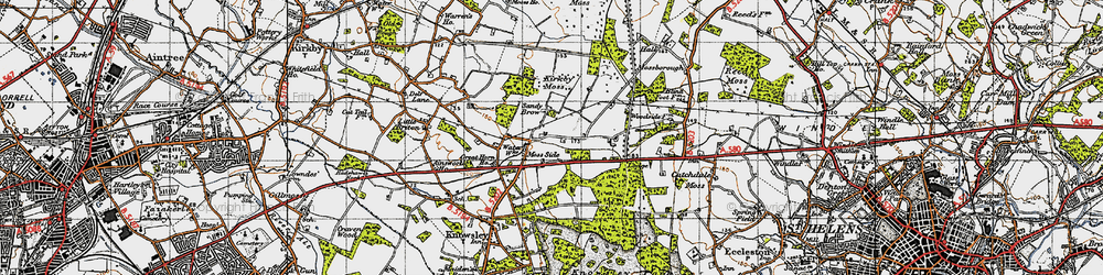 Old map of Moss Side in 1947