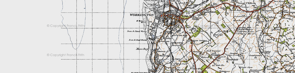 Old map of Mossbay in 1947