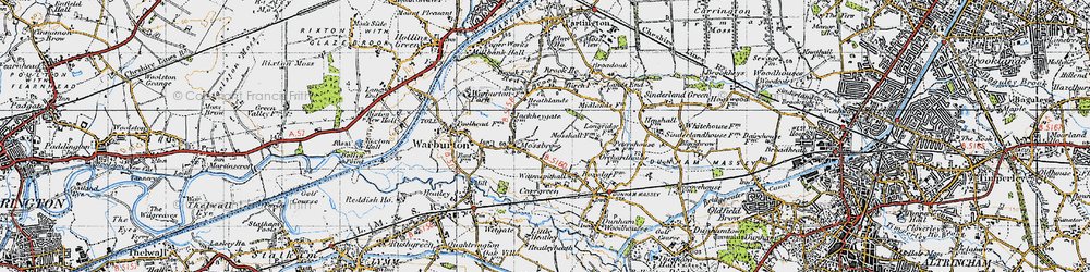 Old map of Mossbrow in 1947
