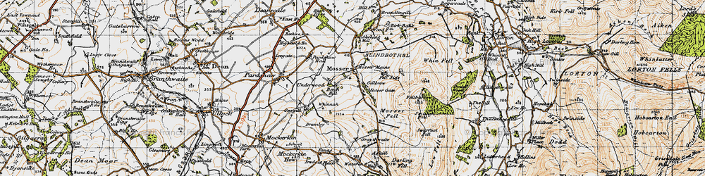 Old map of Mosser in 1947