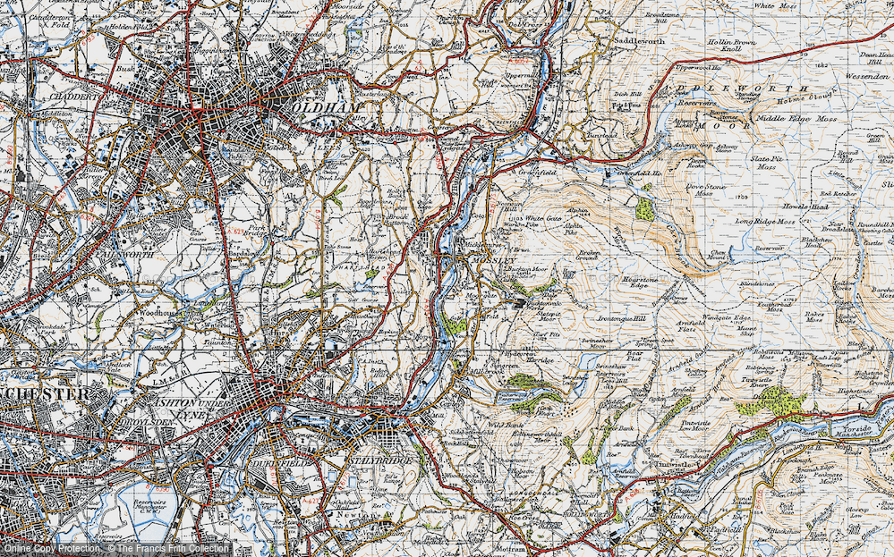 Old Map of Mossley, 1947 in 1947
