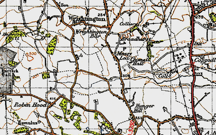 Old map of Mossy Lea in 1947