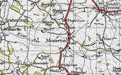 Old map of Mosterton in 1945