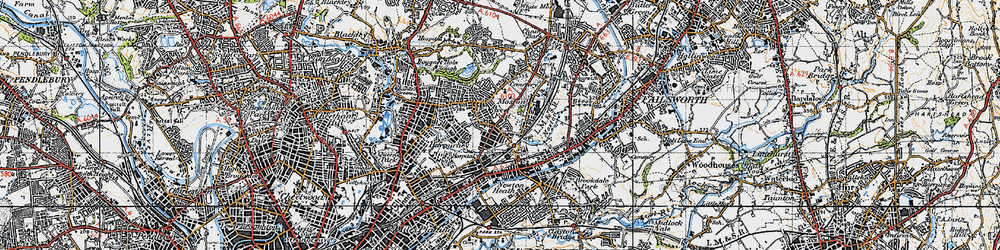 Old map of Moston in 1947