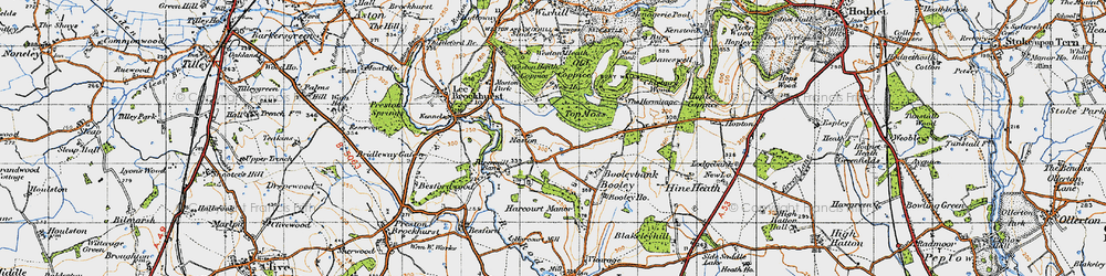 Old map of Moston in 1947