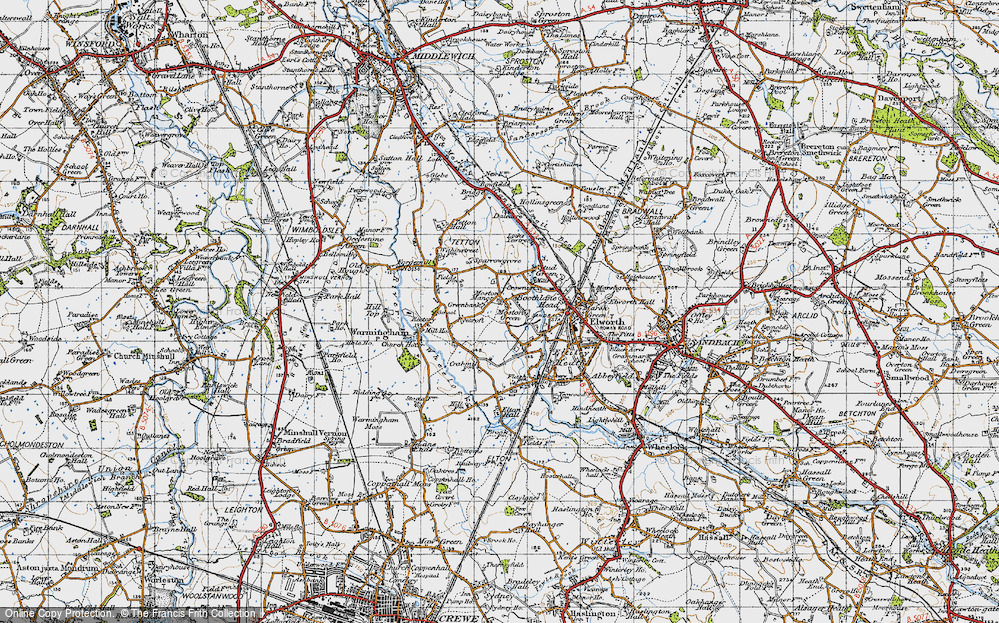 Old Map of Moston Green, 1947 in 1947