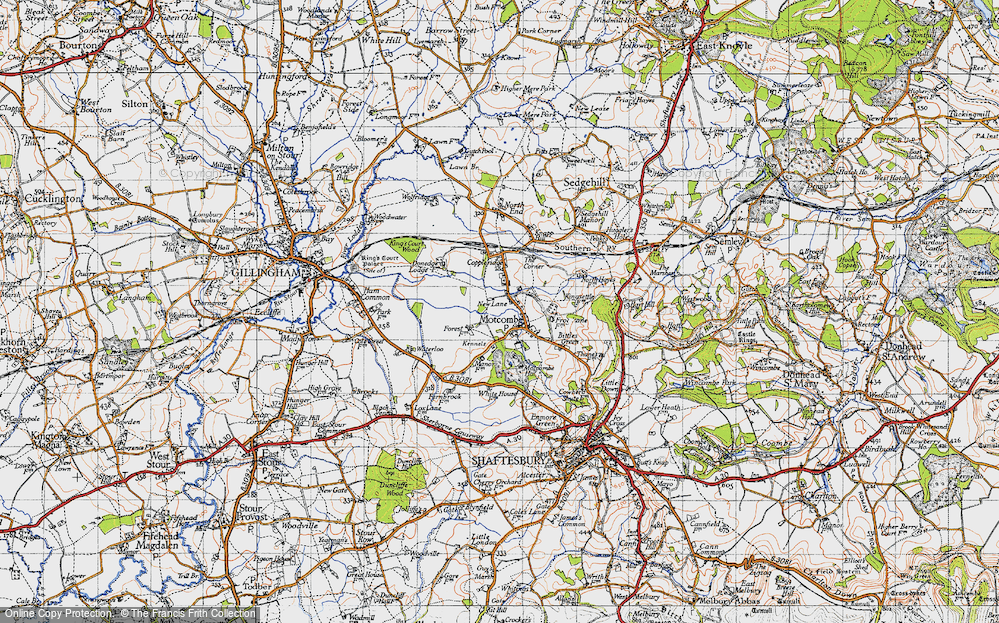Old Map of Motcombe, 1945 in 1945