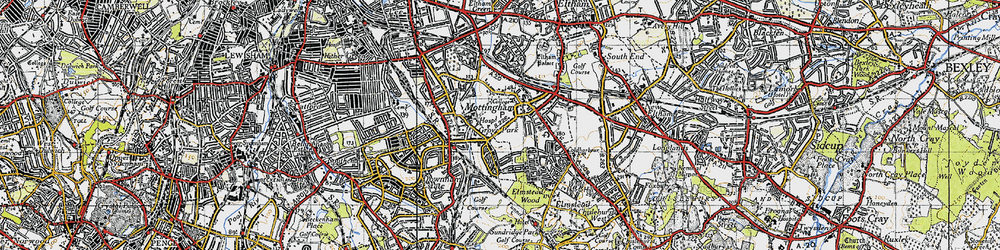 Old map of Mottingham in 1946