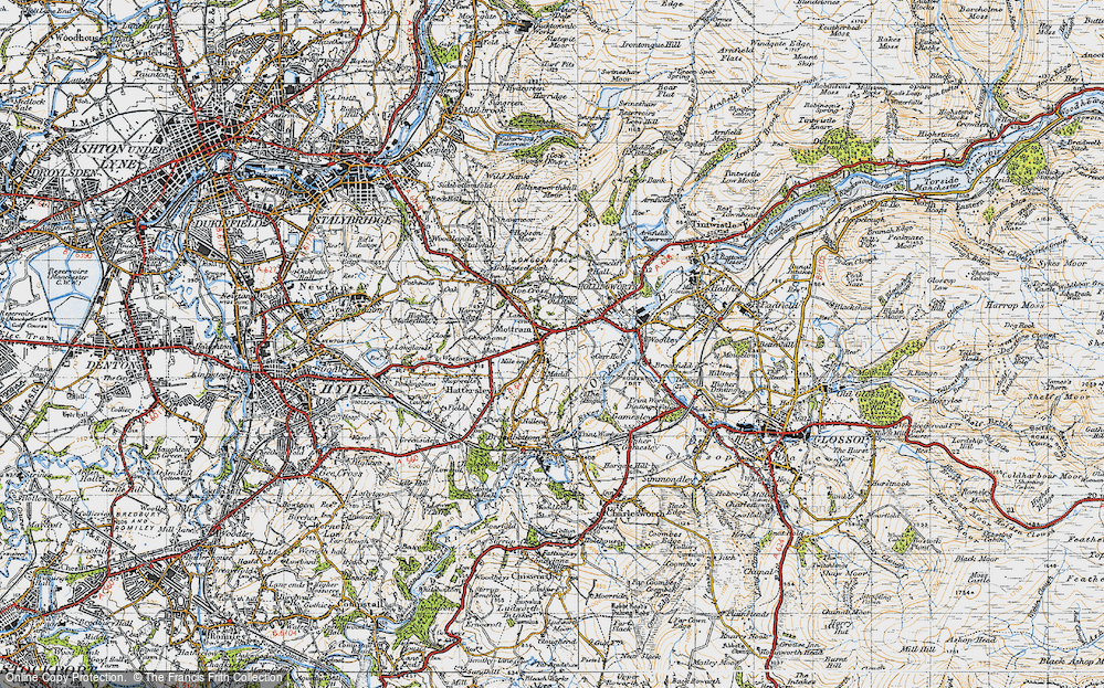 Old Map of Mottram in Longdendale, 1947 in 1947