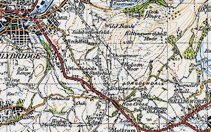 Old map of Mottram Rise in 1947